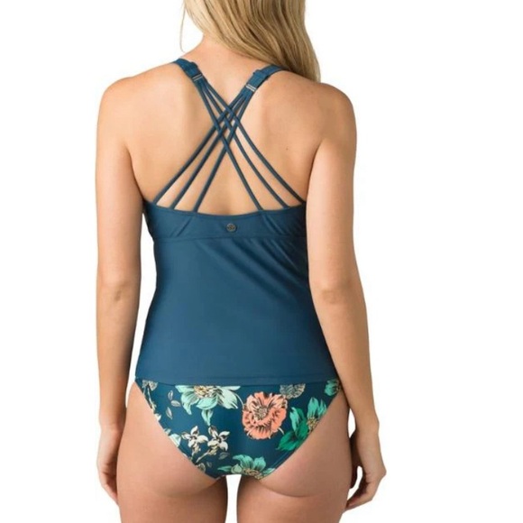 NEW Prana Kayana D-Cup Tankini Swimsuit Top Atlantic Teal Size 32D - Picture 2 of 5